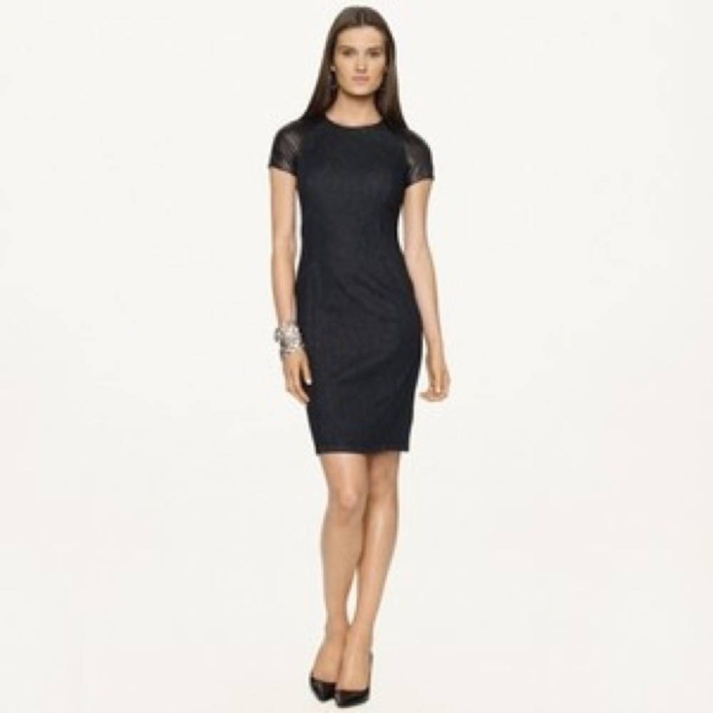 LAUREN Ralph Lauren denim crew neck sheath dress 4